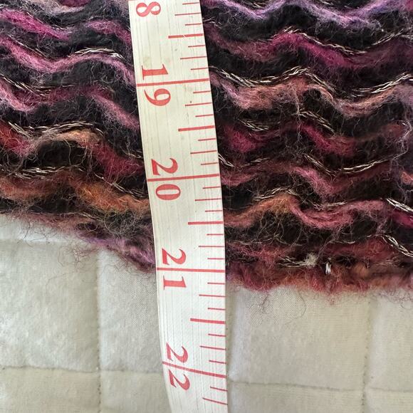 KNITTED KNOTTED Womens Skirt 12 Purple Textured Mohair Wool Fuzzy Preppy Career - Picture 13 of 13